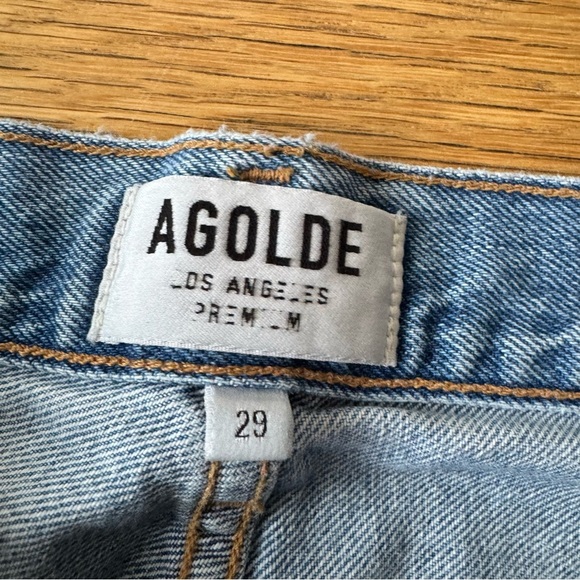 Agolde 29 High Rise Distressed Blue Denim Jeans - Picture 4 of 11